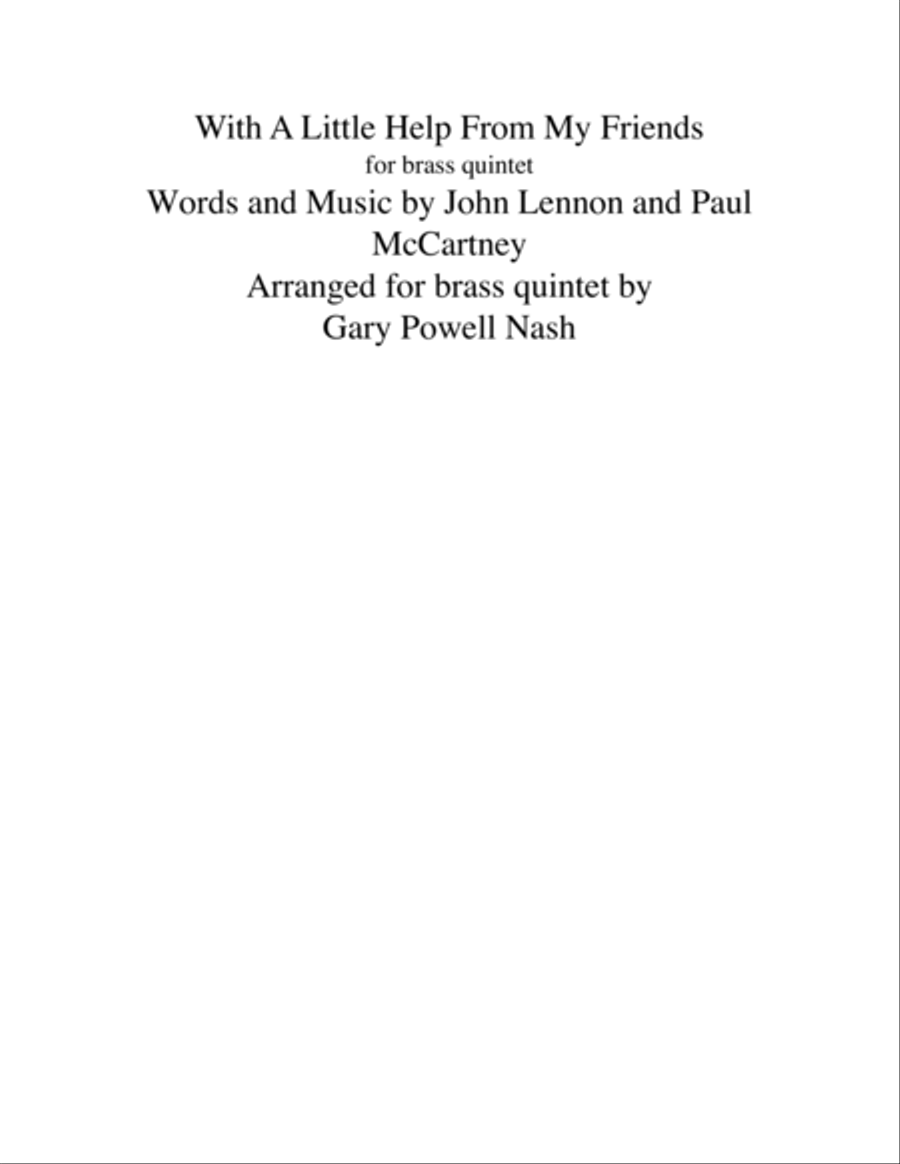 With A Little Help From My Friends Brass Ensemble scores gallery preview page 1