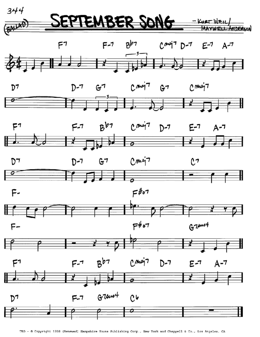 September Song September Song C Instrument scores gallery preview page 1