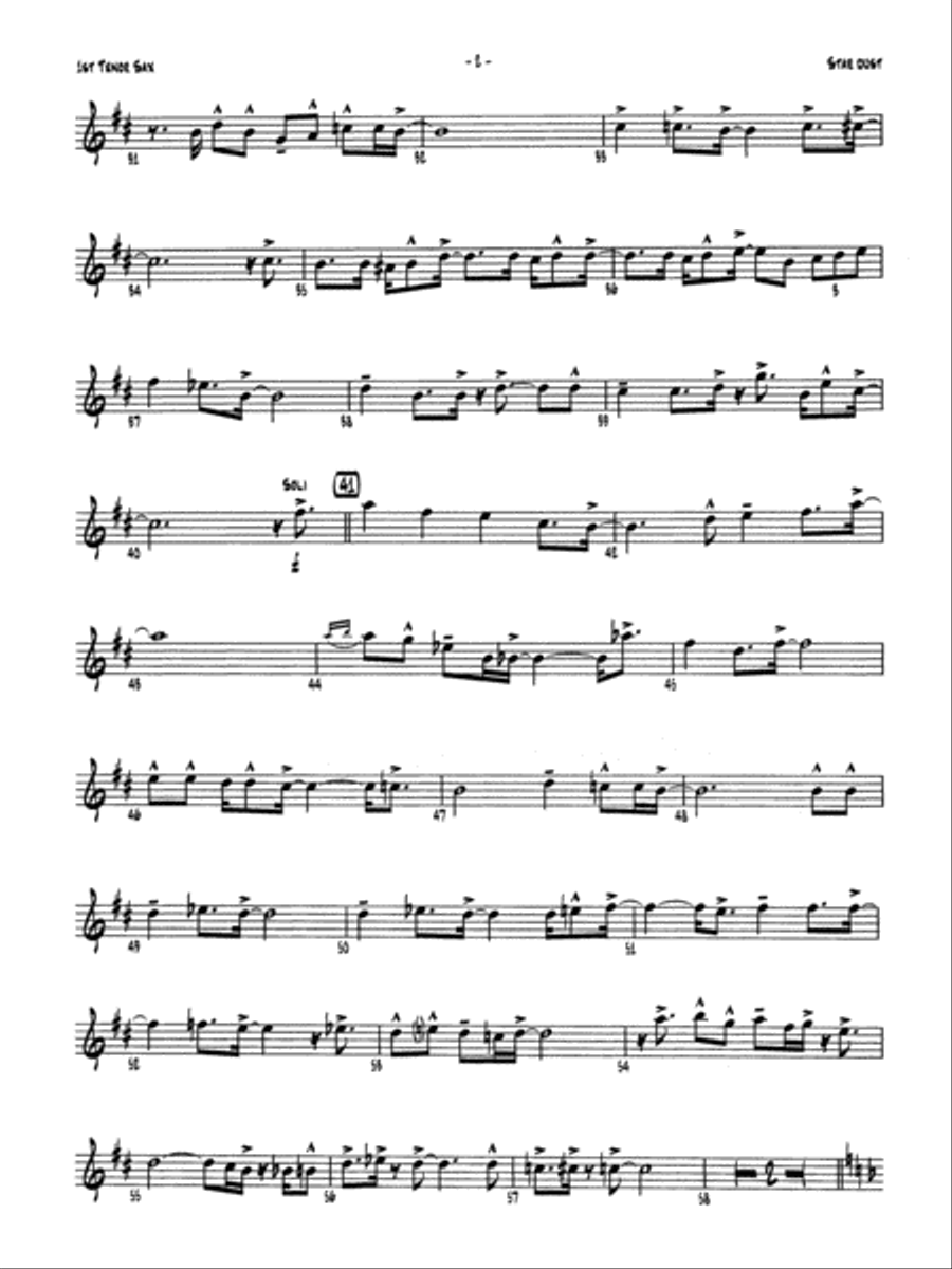 Star Dust: B-flat Tenor Saxophone Jazz Ensemble scores gallery preview page 2