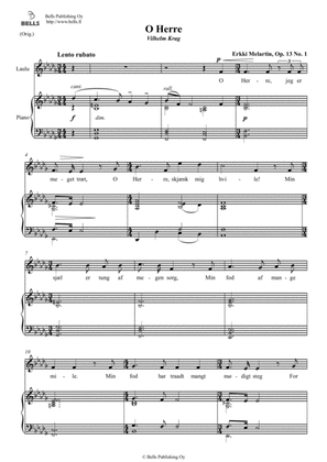 O Herre, Op. 13 No. 1 (Original key. B-flat minor)