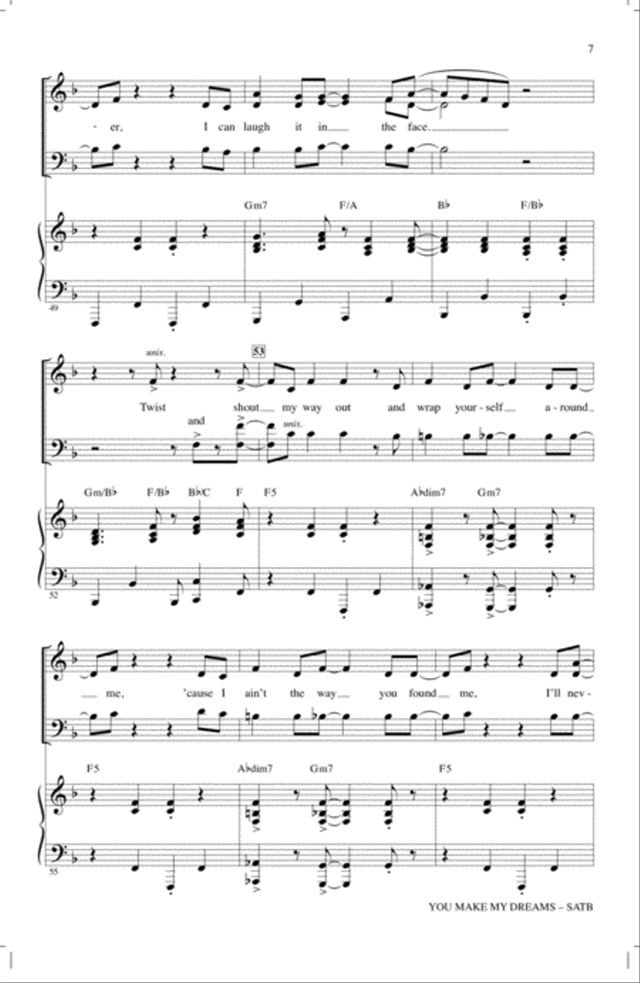 You Make My Dreams (arr. Mark Brymer) 4-Part scores gallery preview page 6