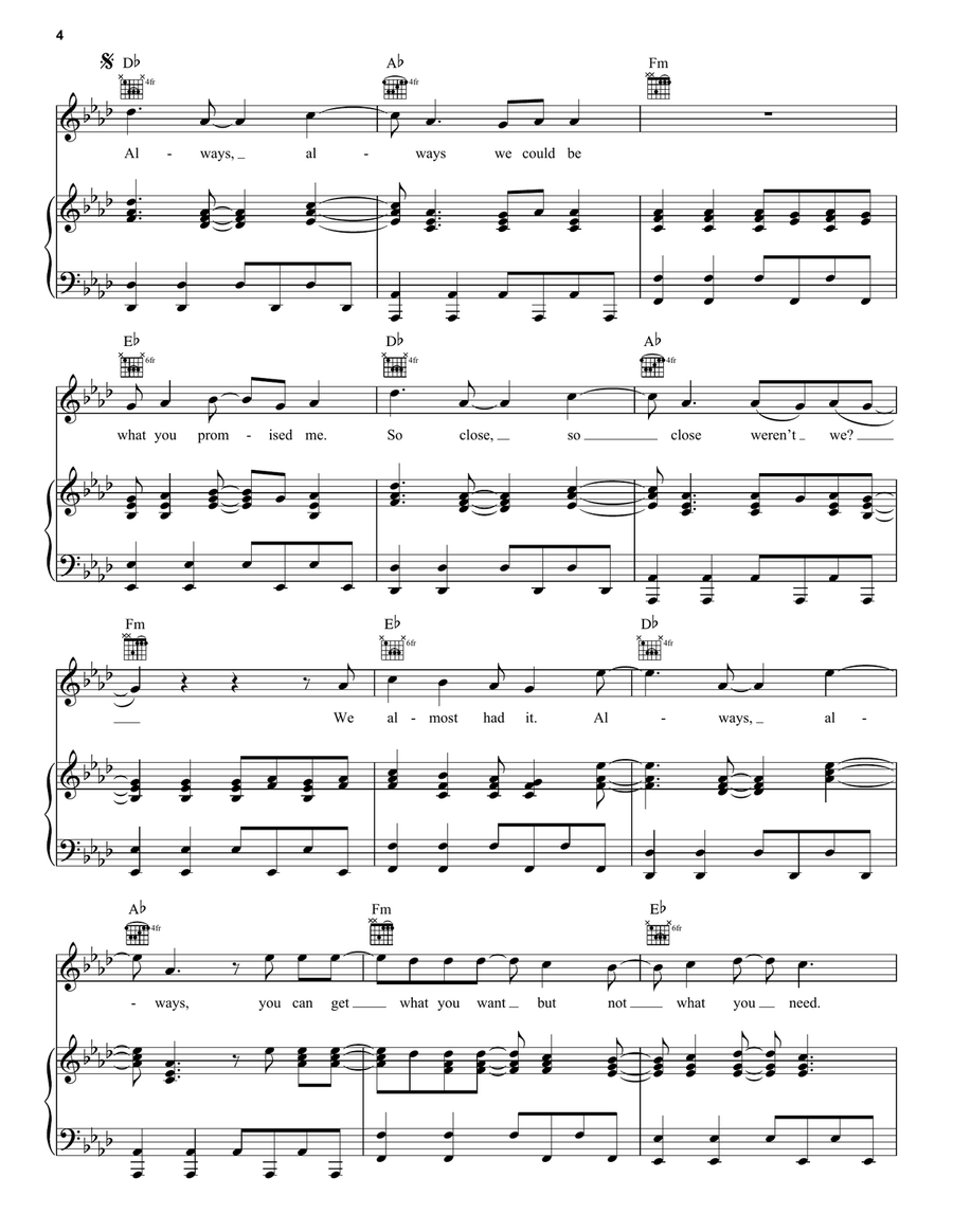 We Could Have It All Piano, Vocal, Guitar scores gallery preview page 4