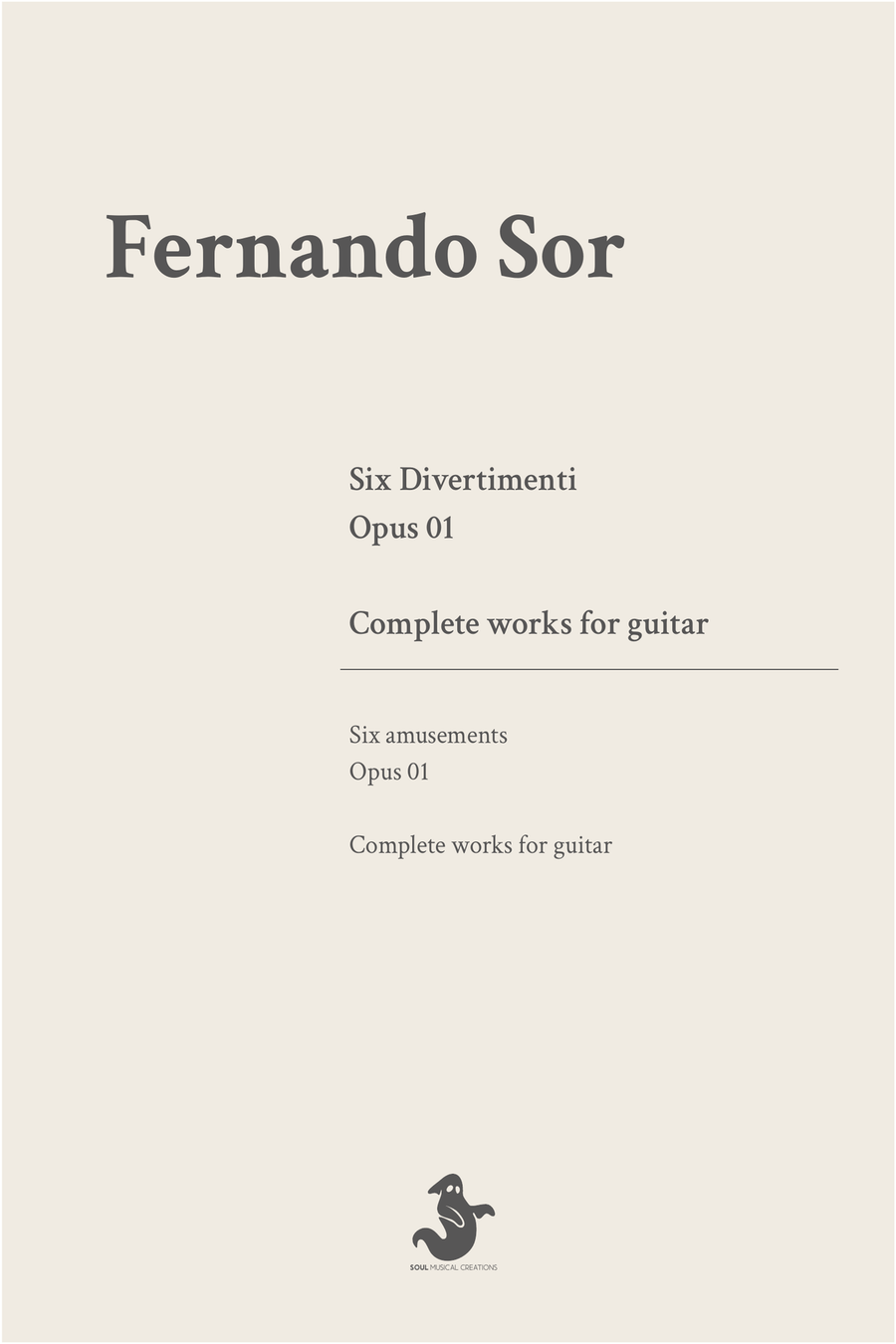 Six Divertimenti - Opus 01 Acoustic Guitar scores gallery preview page 1
