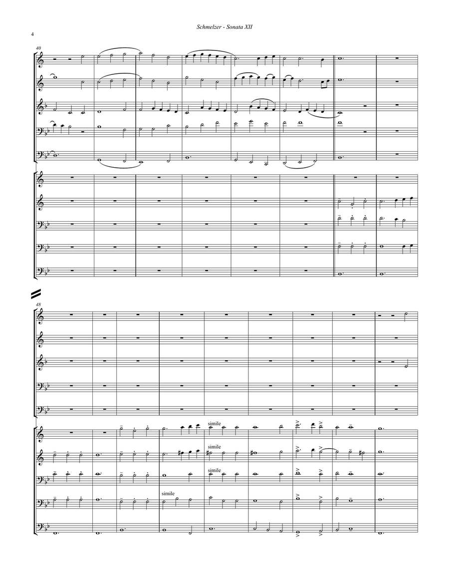 Sonata XII for 10-part Brass Ensemble Brass Ensemble scores gallery preview page 4