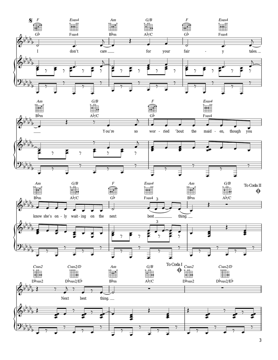 Fairytale Fairytale Piano, Vocal, Guitar scores gallery preview page 3