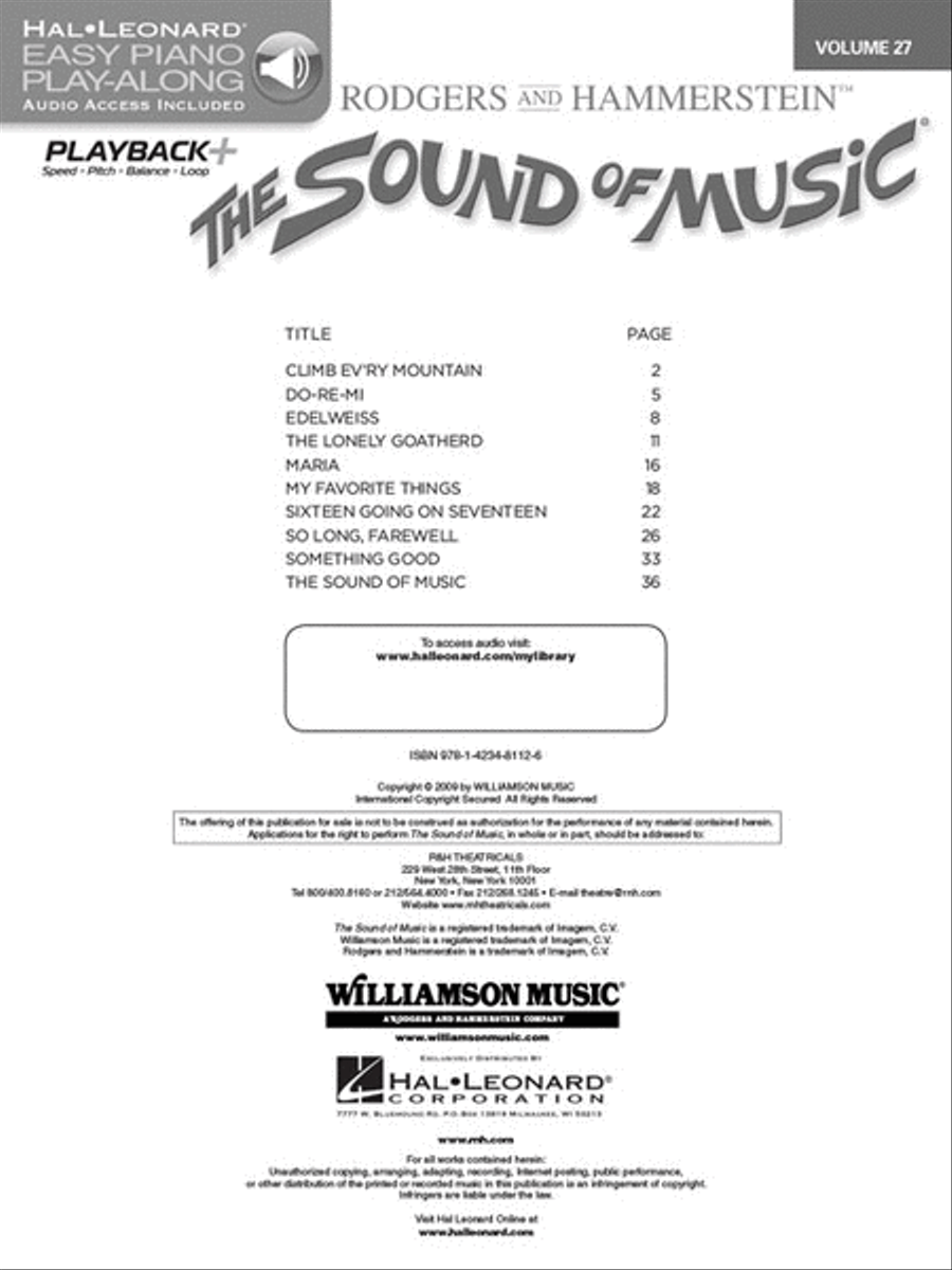 The Sound of Music The Sound of Music Easy Piano scores gallery preview page 2