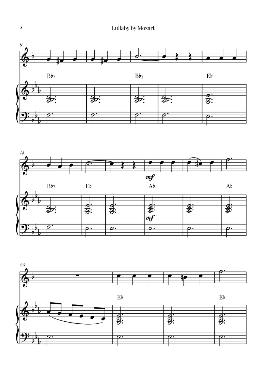 Mozart's Lullaby Chamber Music scores gallery preview page 2
