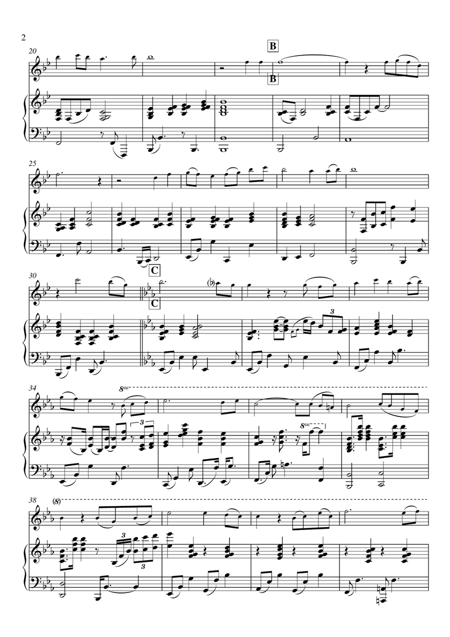 It is well with my soul (piano & flute) - EASY Flute Solo scores gallery preview page 2