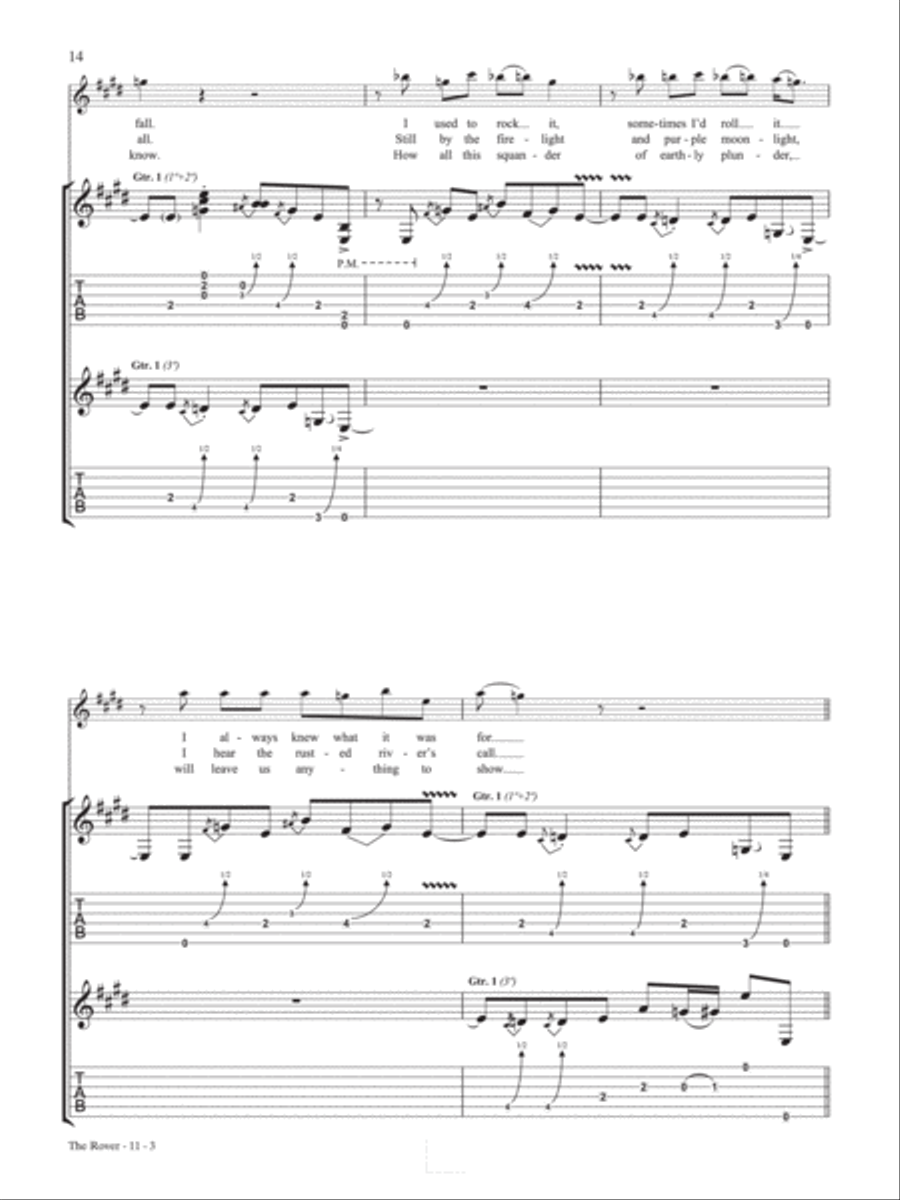 The Rover Guitar Tablature scores gallery preview page 3