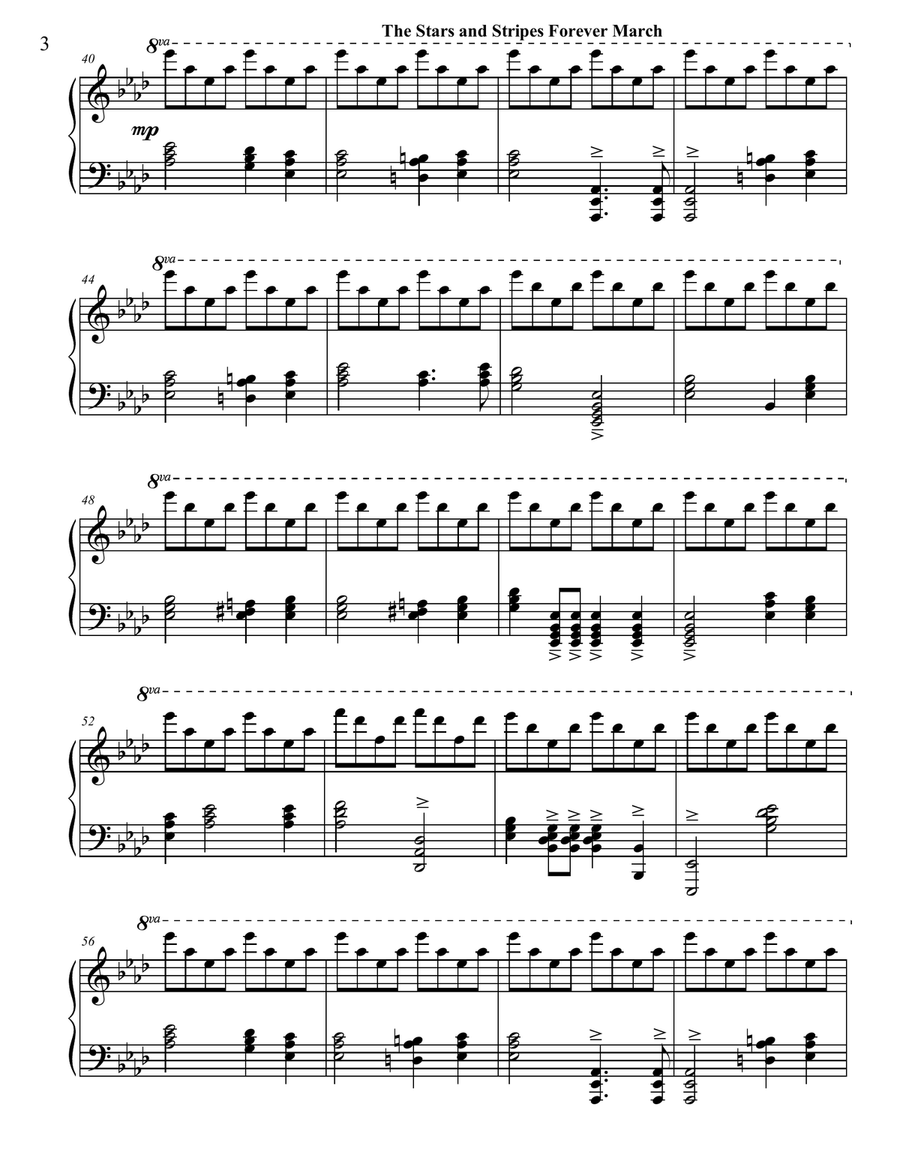 The Stars and Stripes Forever March, in the Style of Vladimir Horowitz Piano Method scores gallery preview page 6