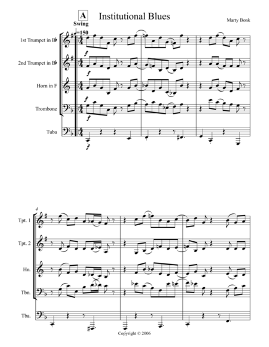 Institutional Blues Jazz Ensemble scores gallery preview page 1
