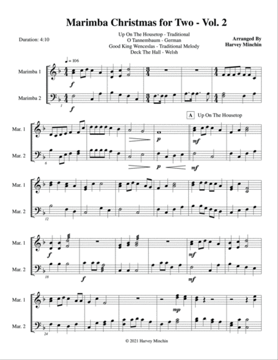 Marimba Christmas For Two - Vol 2 image number null