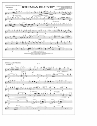 Book cover for Bohemian Rhapsody - Clarinet 1
