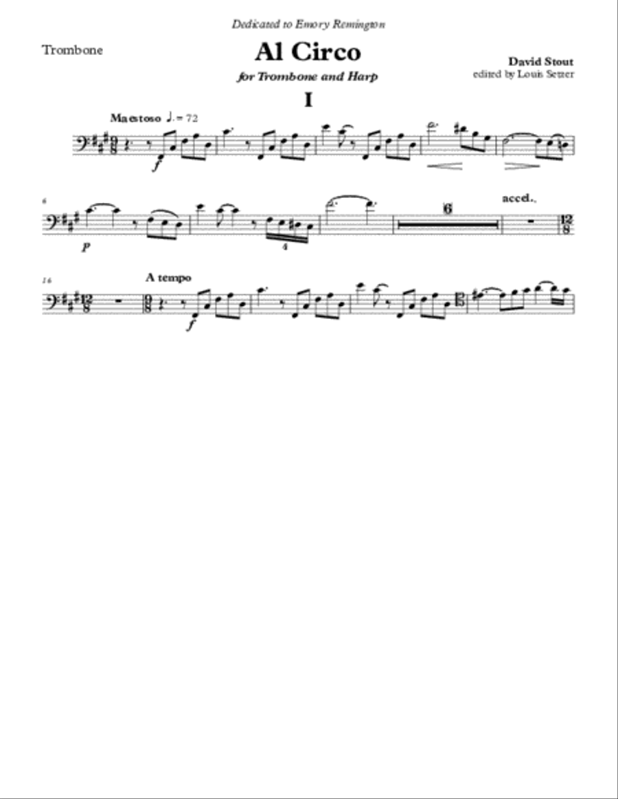 Al Circo for Trombone and Harp Trombone scores gallery preview page 2