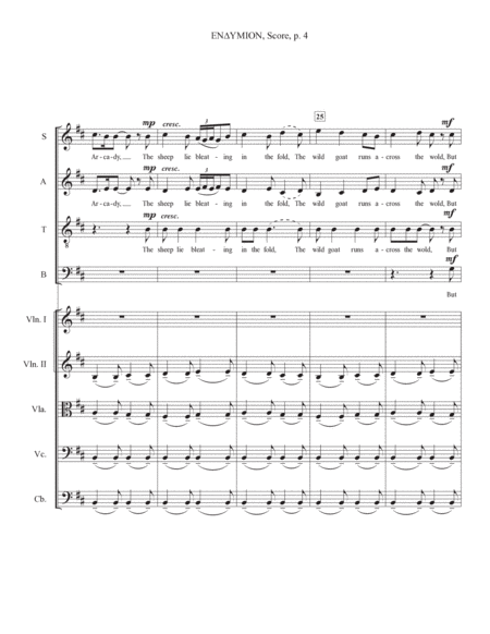 Endymion - SATB with string orchestra - full score and parts image number null