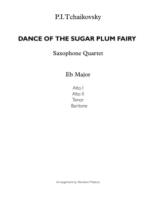 Dance of The Sugar Plum Fairy (from The Nutcracker) Saxophone Quartet