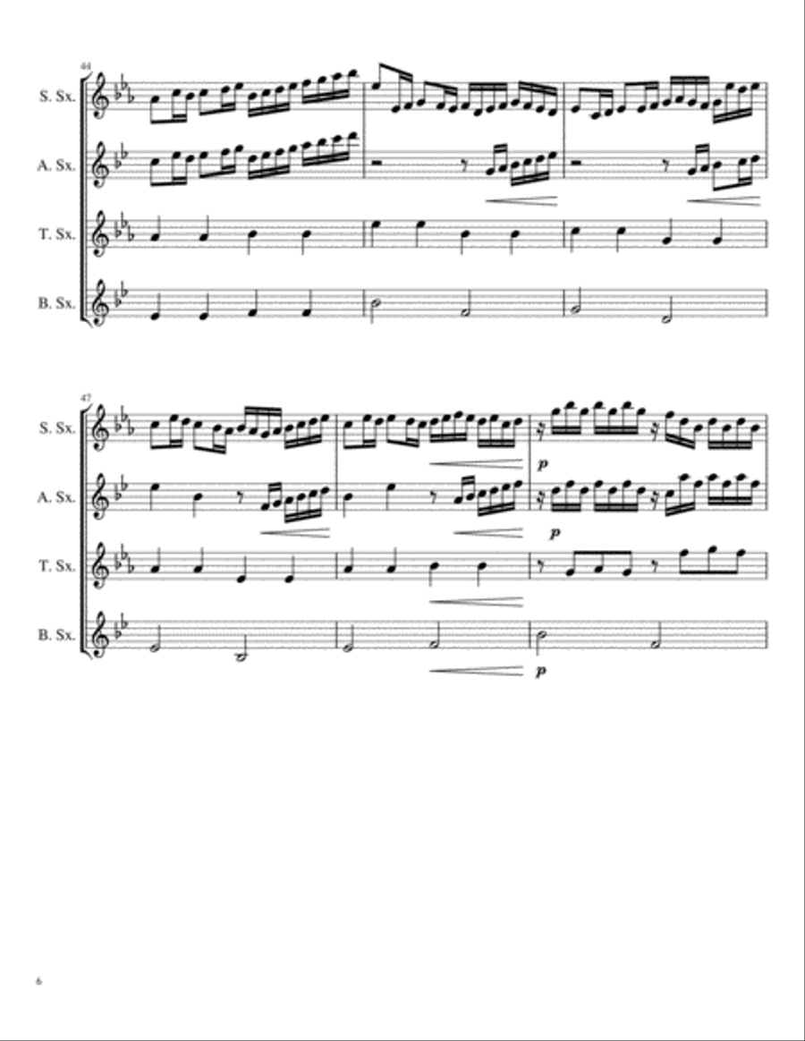 Pachelbel's Canon for Saxophone Quartet (SATB) Pachelbel's Canon for Saxophone Quartet (SATB) Saxophone Quartet scores gallery preview page 6