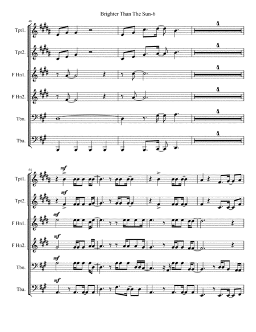 Brighter Than The Sun Brass Ensemble scores gallery preview page 6