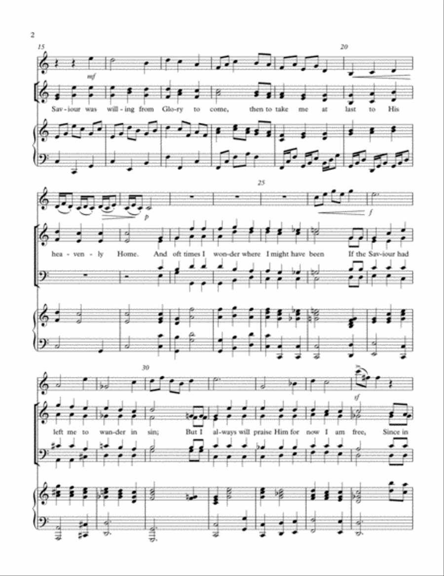 He Reached Down To Me 4-Part scores gallery preview page 2