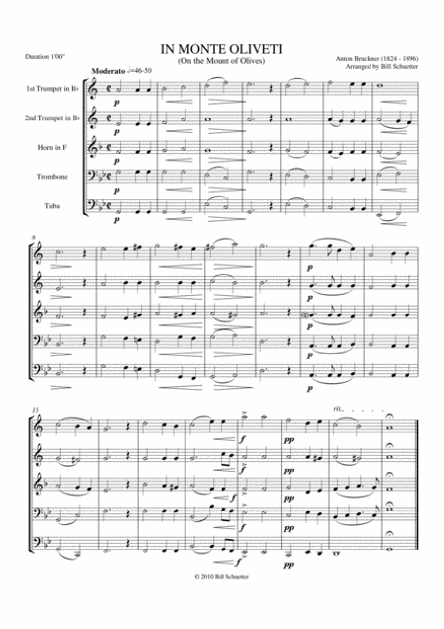 In Monte Oliveti Brass Quintet scores gallery preview page 1