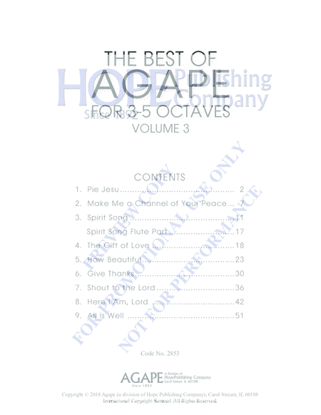 The Best of Agape for 3-5 Octaves, Vol. 3 image number null