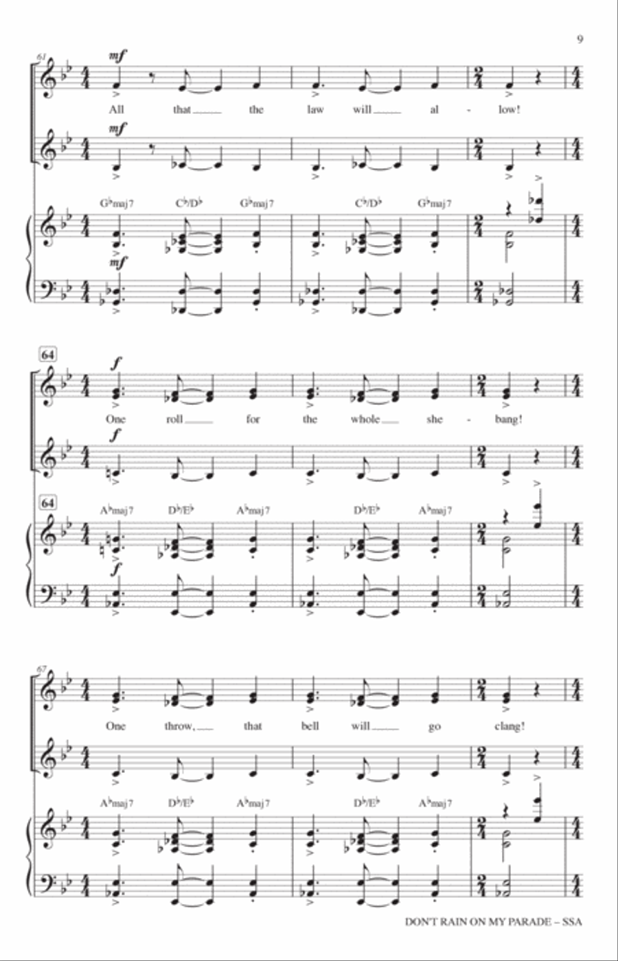 Don't Rain On My Parade (from Funny Girl) (arr. Mark Brymer) SSA scores gallery preview page 8