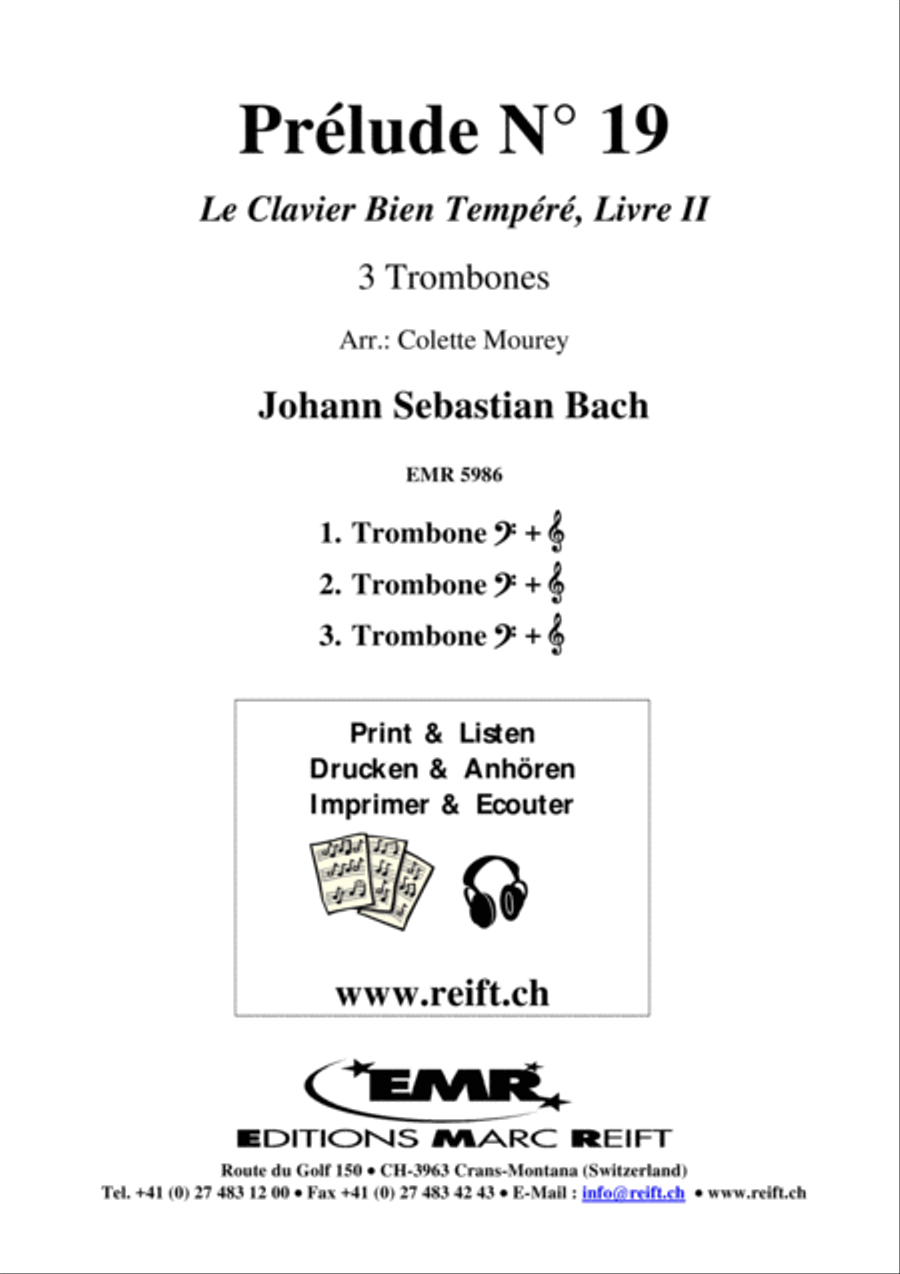 Prelude No. 19 Trombone Trio scores gallery preview page 2