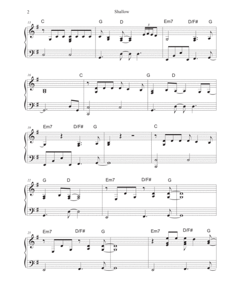 Shallow by Lady Gaga Harp - Digital Sheet Music