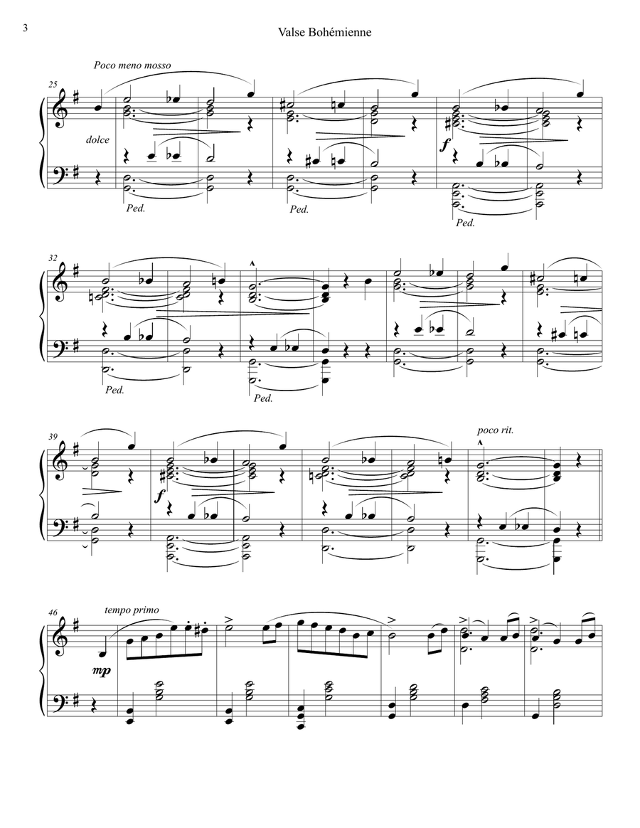 Valse Bohémienne Piano Solo scores gallery preview page 3