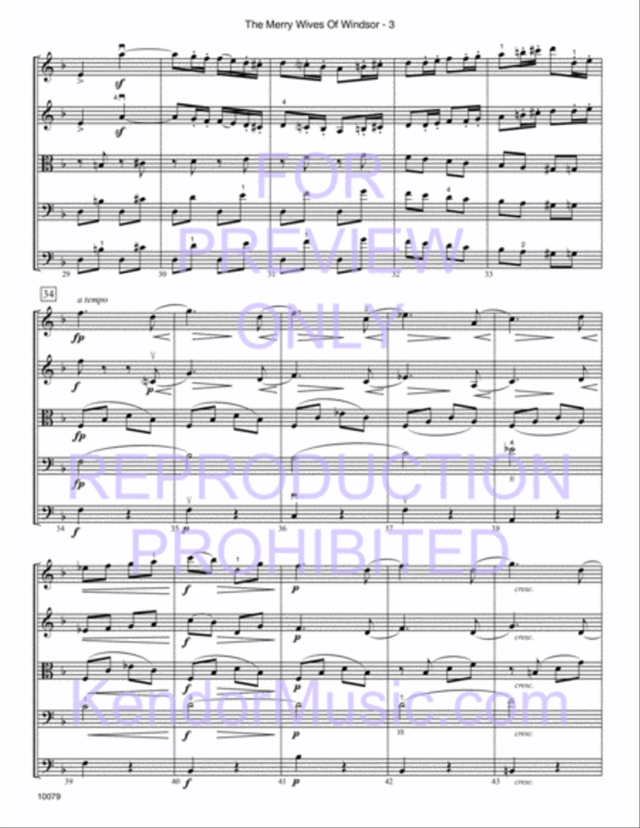 Merry Wives Of Windsor, The (Themes From The Overture) Orchestra scores gallery preview page 5