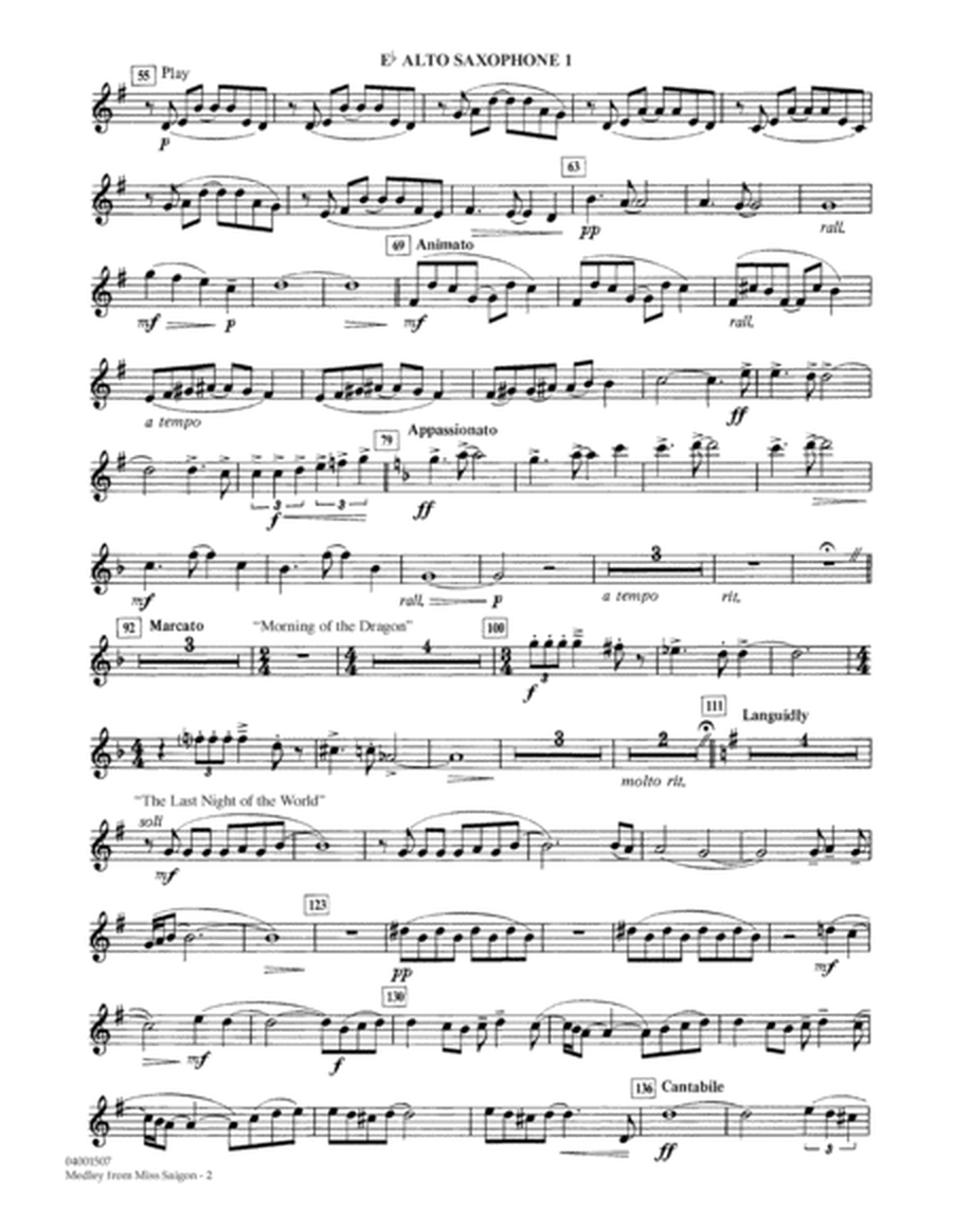 Medley from Miss Saigon (arr. Warren Barker) - Eb Alto Saxophone 1
