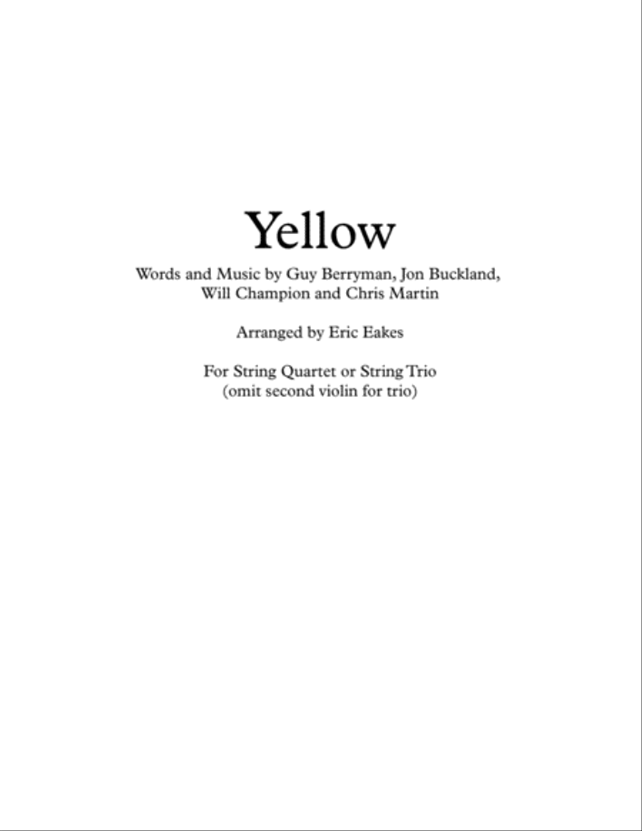 Yellow String Quartet scores gallery preview page 1