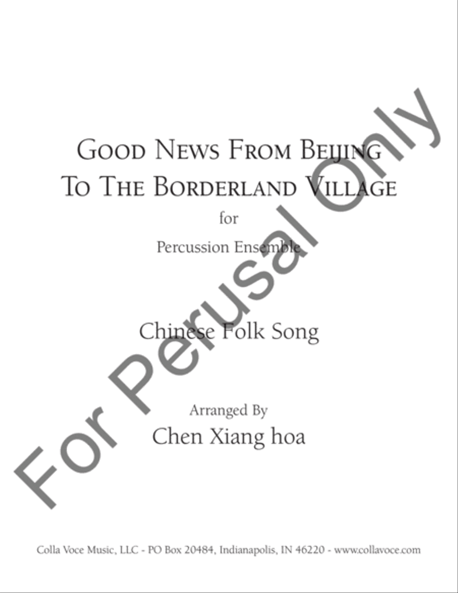 Good News From Beijing To The Borderland Village Percussion scores gallery preview page 2