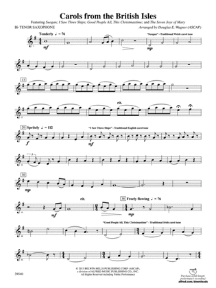 Carols from the British Isles: B-flat Tenor Saxophone