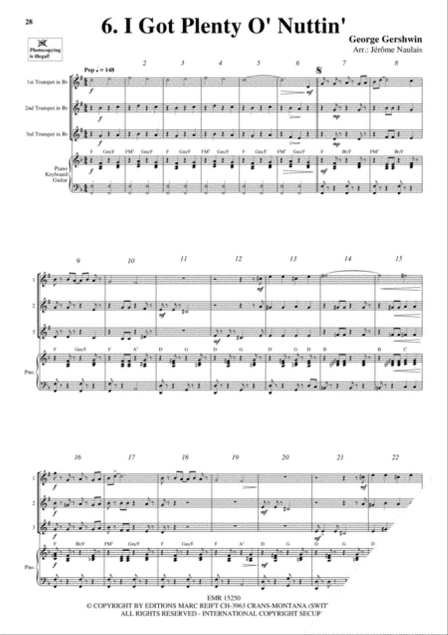 3 Trumpets & Piano Vol. 6 Trumpet Trio scores gallery preview page 8