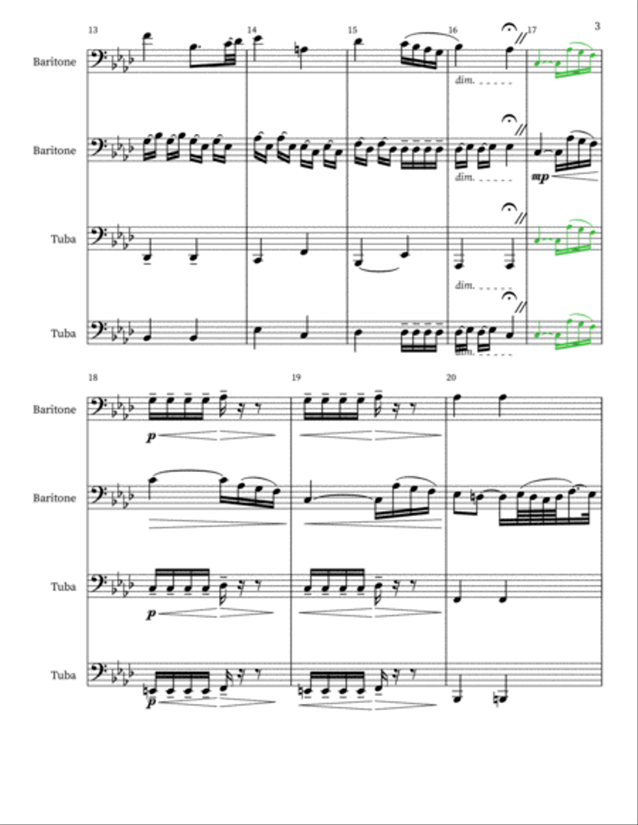 Pathetique Mvt. II Small Ensemble scores gallery preview page 3
