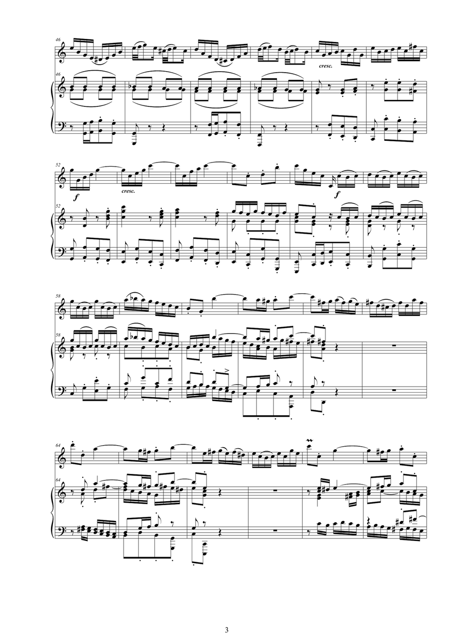 Bach - Violin Concerto No.1 in A minor BWV 1041 for Violin and Piano Violin Solo scores gallery preview page 3