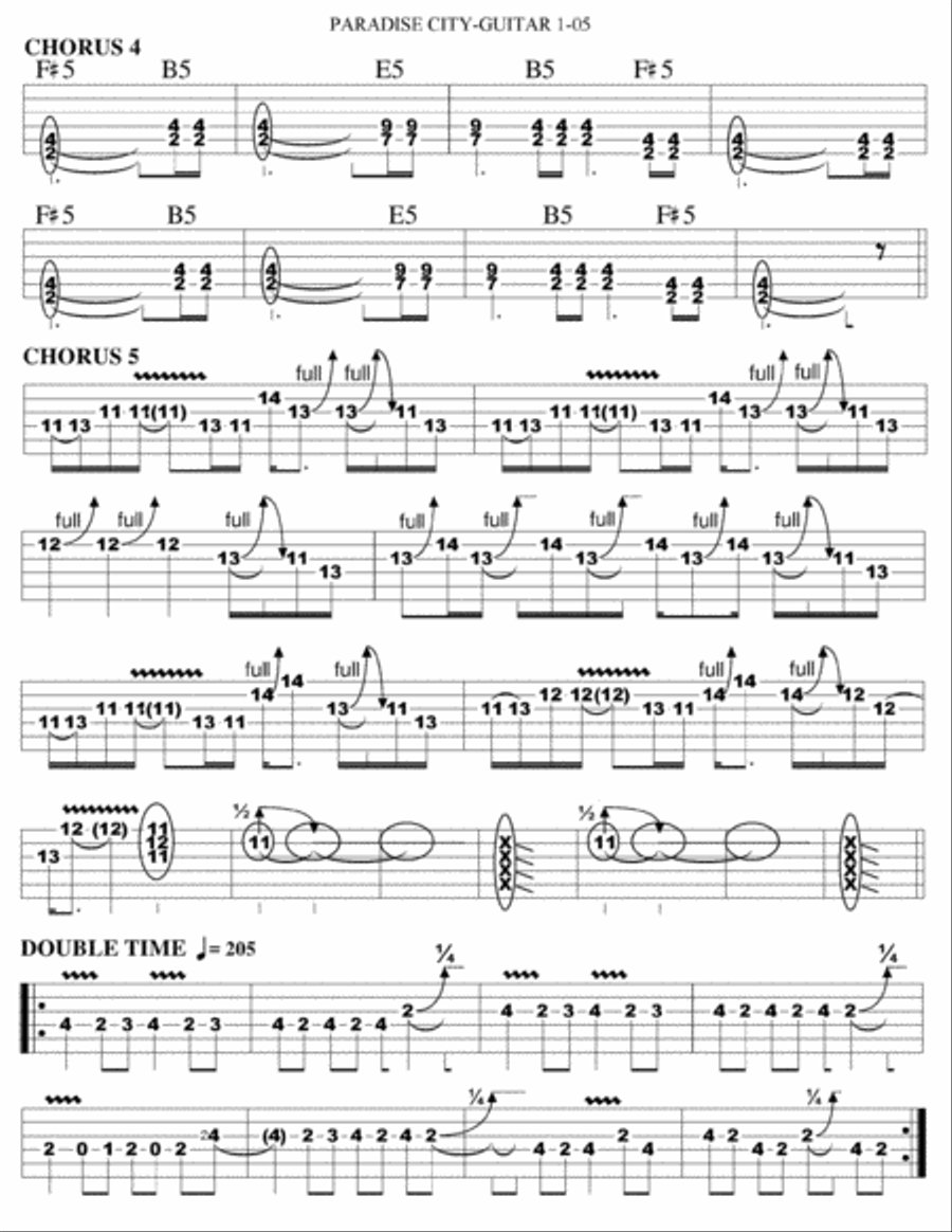 Paradise City Paradise City Electric Guitar scores gallery preview page 5