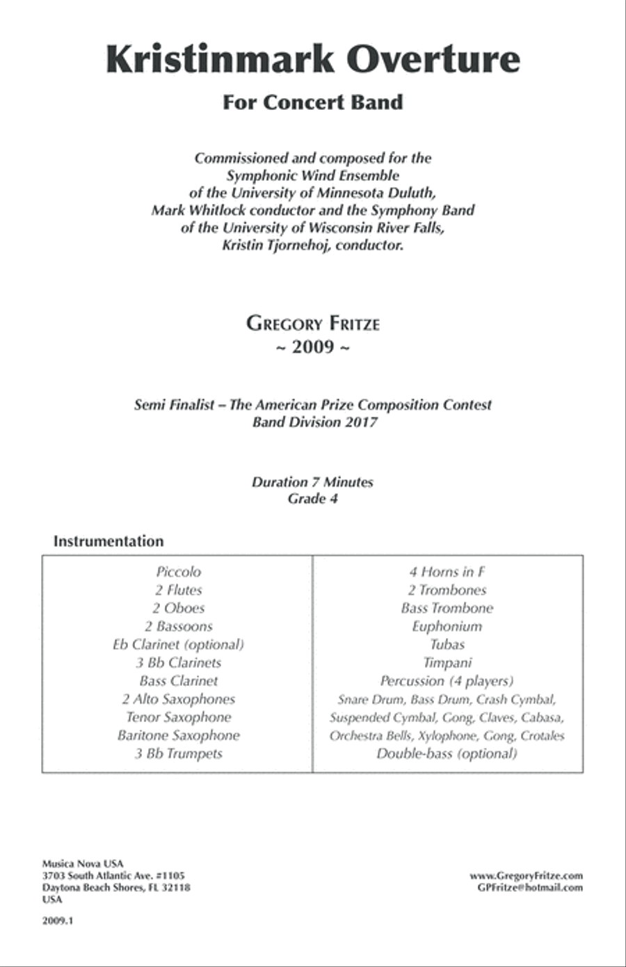 Kristinmark Overture for Concert Band Concert Band scores gallery preview page 3
