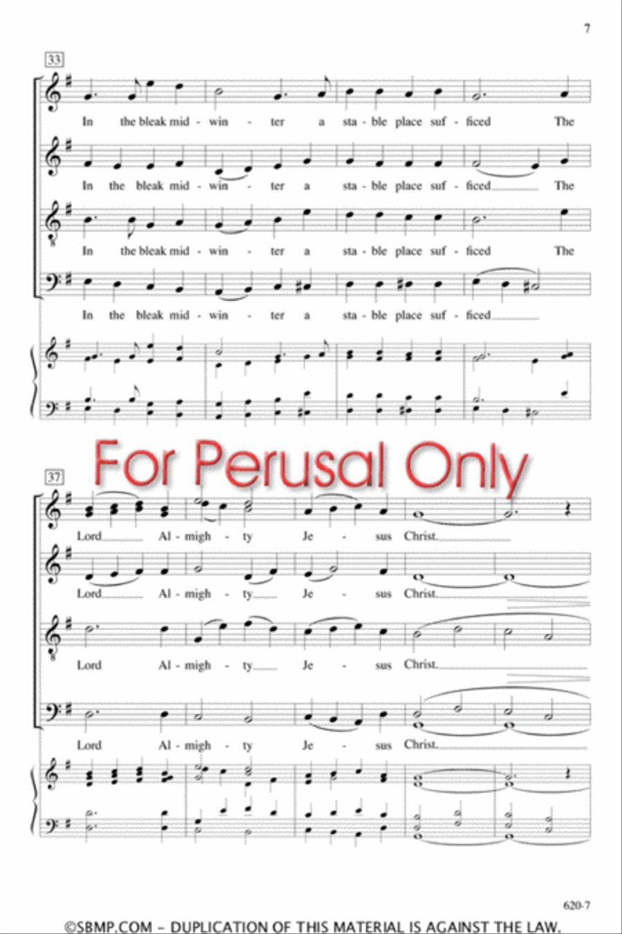 In the Bleak Midwinter - SATB Octavo 4-Part scores gallery preview page 6