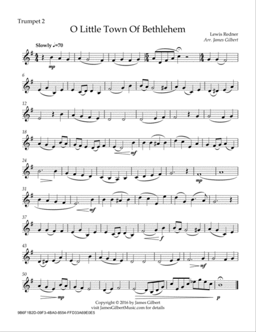 O Little Town Of Bethlehem Brass Ensemble scores gallery preview page 6