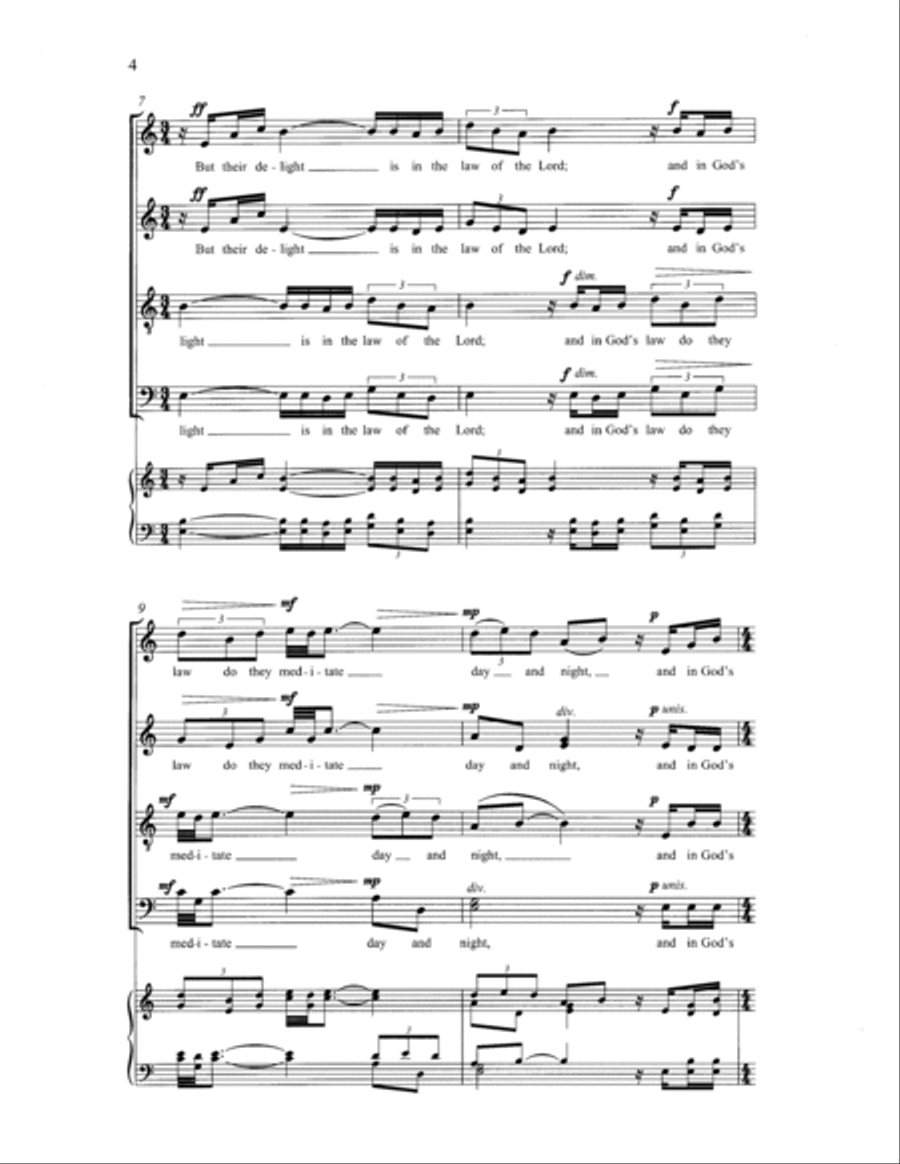 Psalm 1 4-Part scores gallery preview page 2