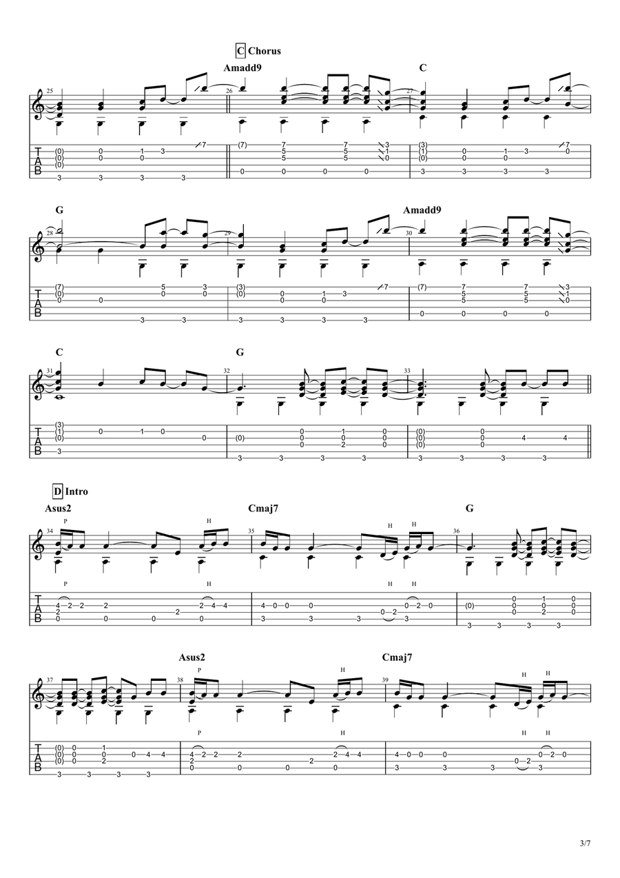 High And Dry Guitar Tablature scores gallery preview page 3