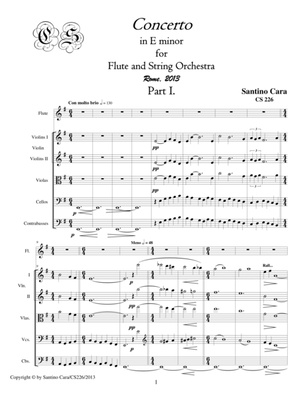 Book cover for Concerto in E minor for flute and string orchestra in three parts, and Final