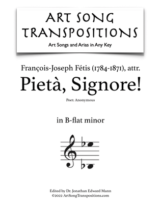 FÉTIS: Pietà, Signore! (transposed to B-flat minor)