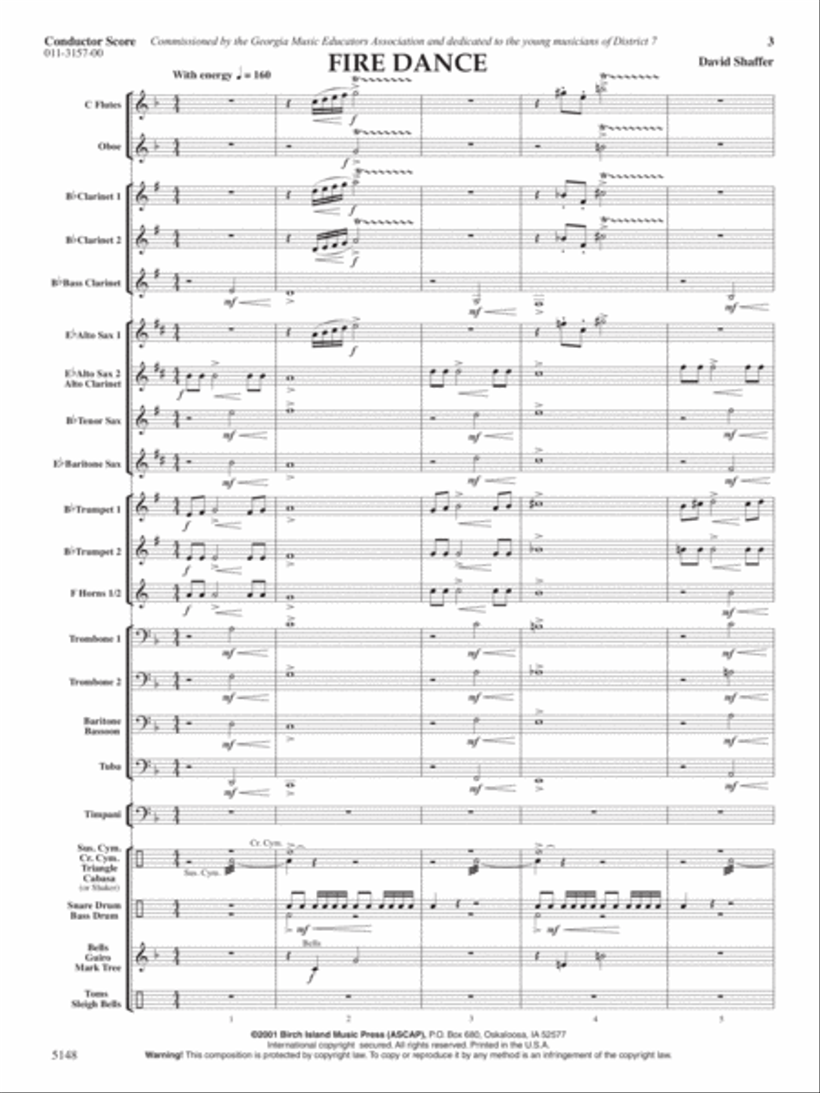 Fire Dance Concert Band scores gallery preview page 2