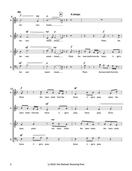 Diehnelt: Devouring Time for SATB Choir image number null