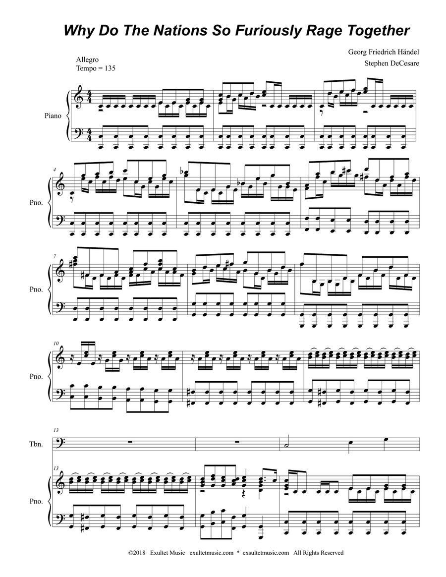 Why Do The Nations All Furiously Rage Together (Trombone solo and Piano)