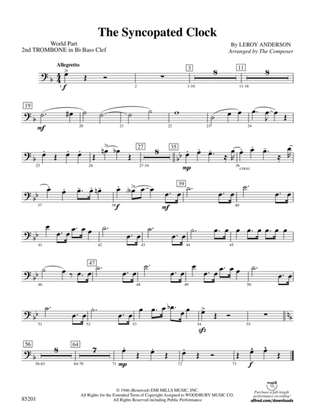 The Syncopated Clock: (wp) 2nd B-flat Trombone B.C.