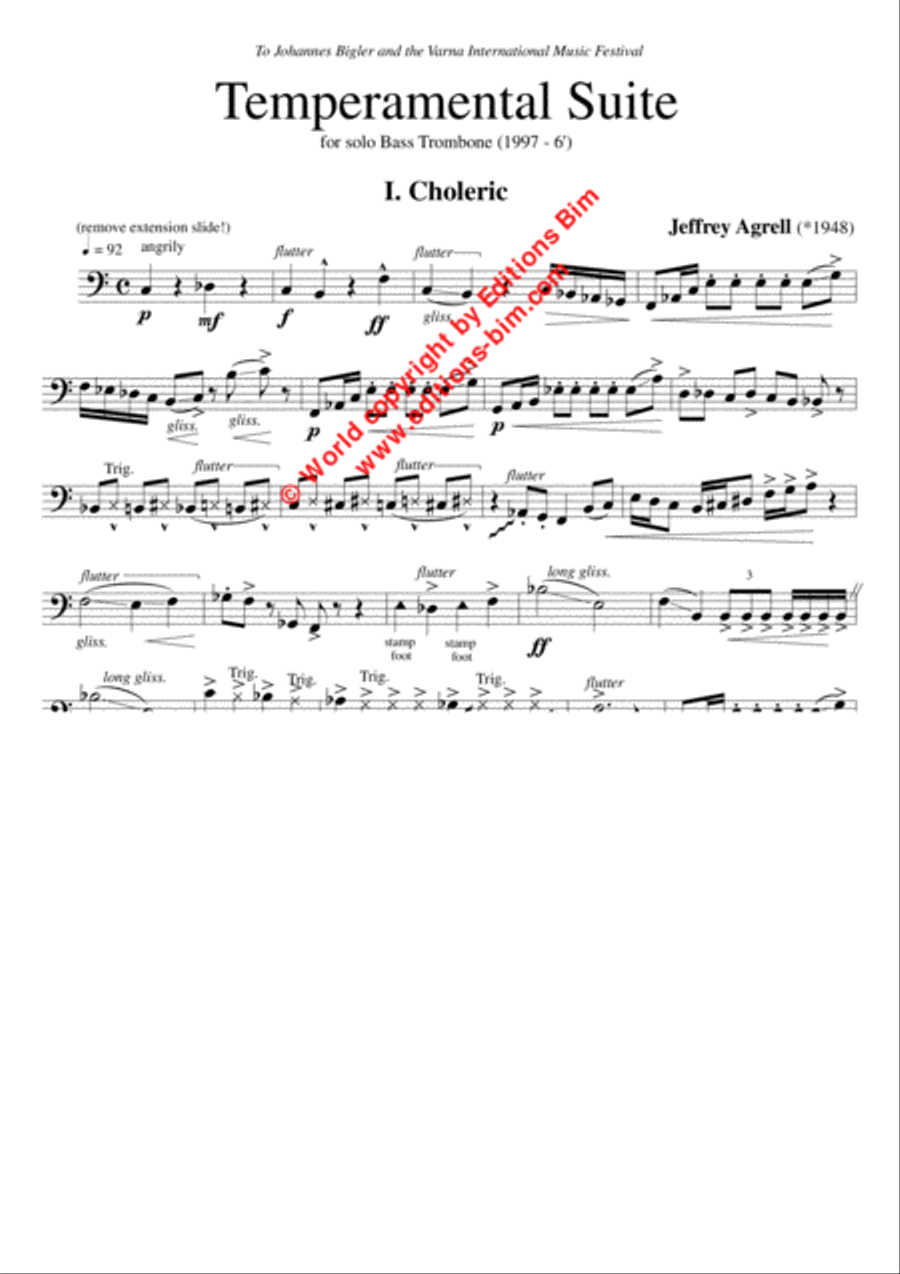 Temperamental Suite Temperamental Suite Bass Trombone scores gallery preview page 2